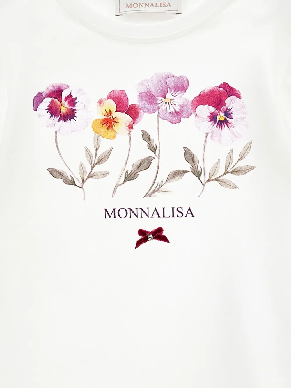 Monnalisa T-shirt met bloemenprint Wit