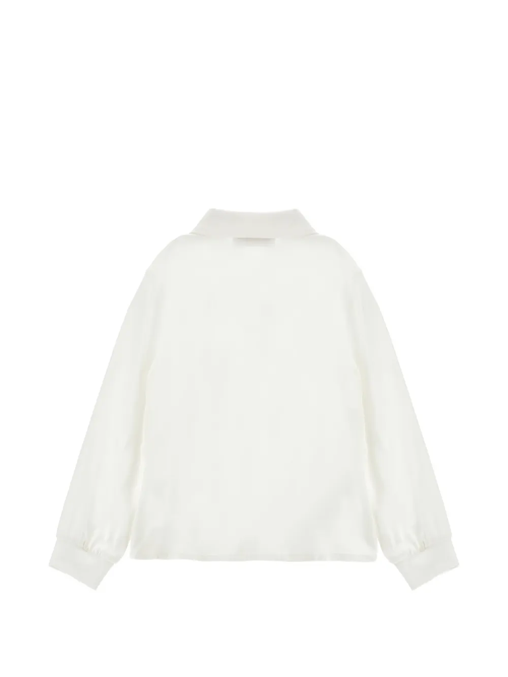 Monnalisa Shirt met bloem-applicatie en lange mouwen Wit