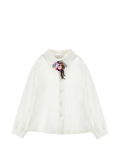 Monnalisa floral-applique long-sleeve shirt