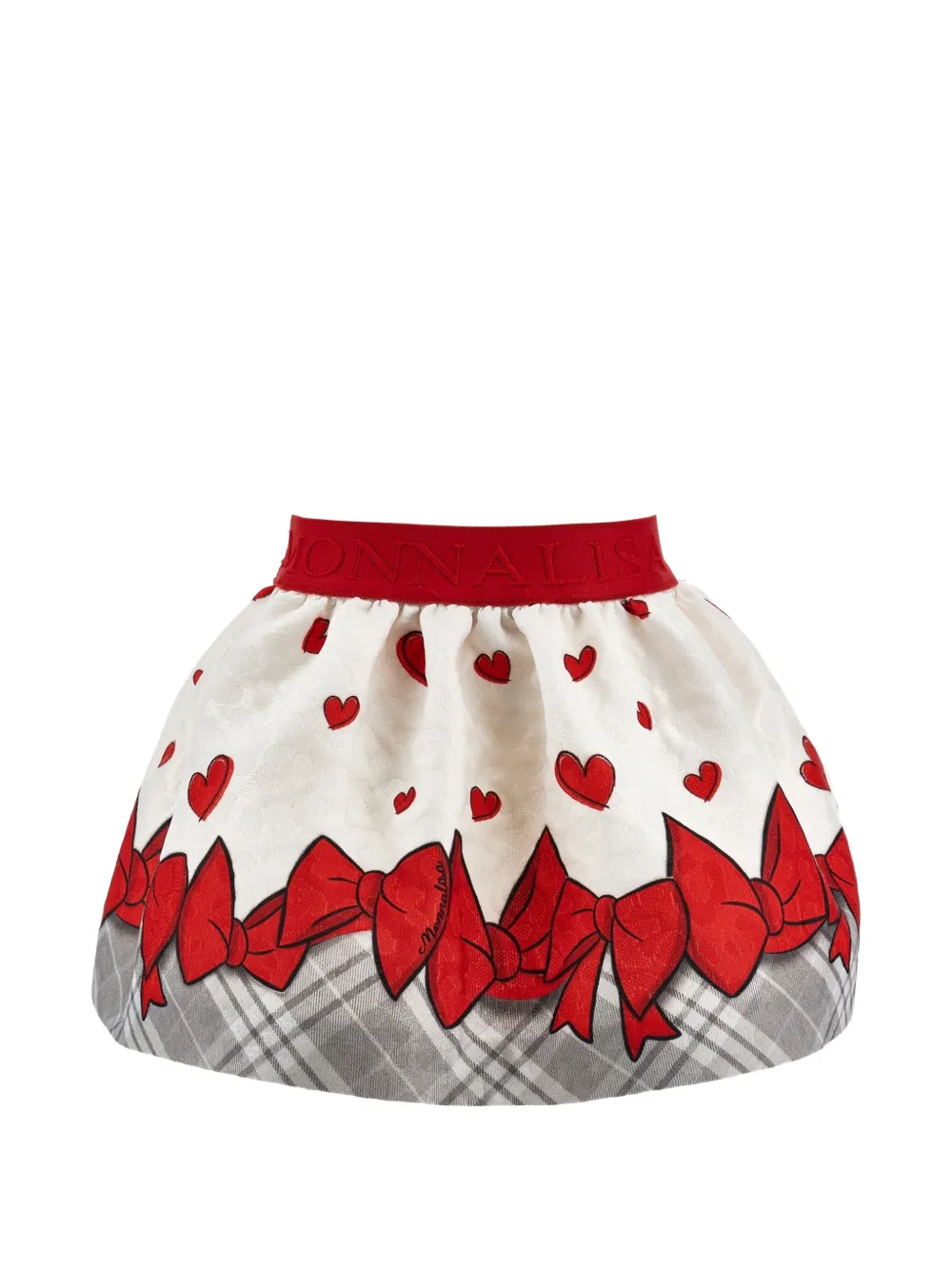 Monnalisa Rok met hartprint Wit