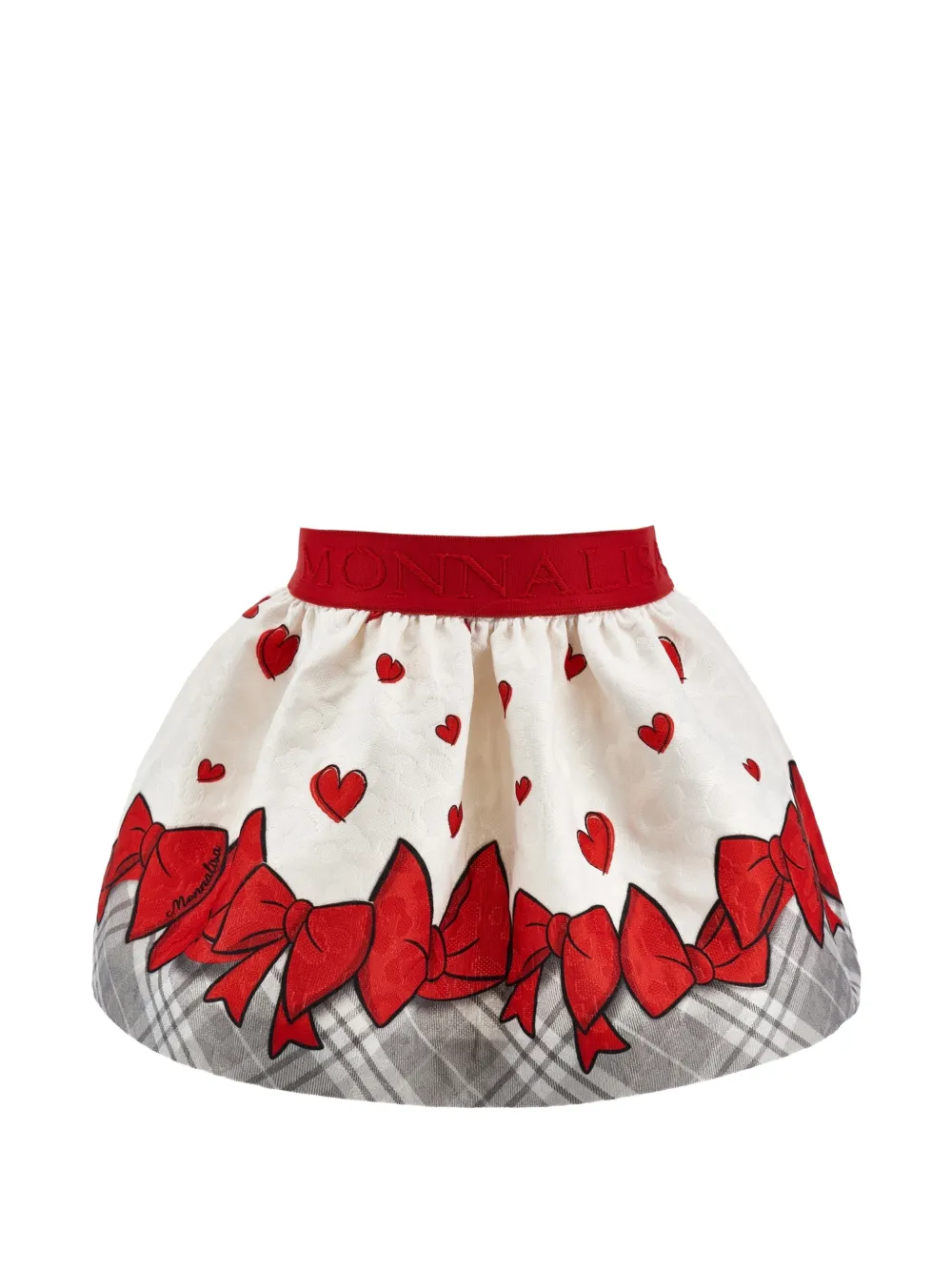 Monnalisa Rok met hartprint Wit