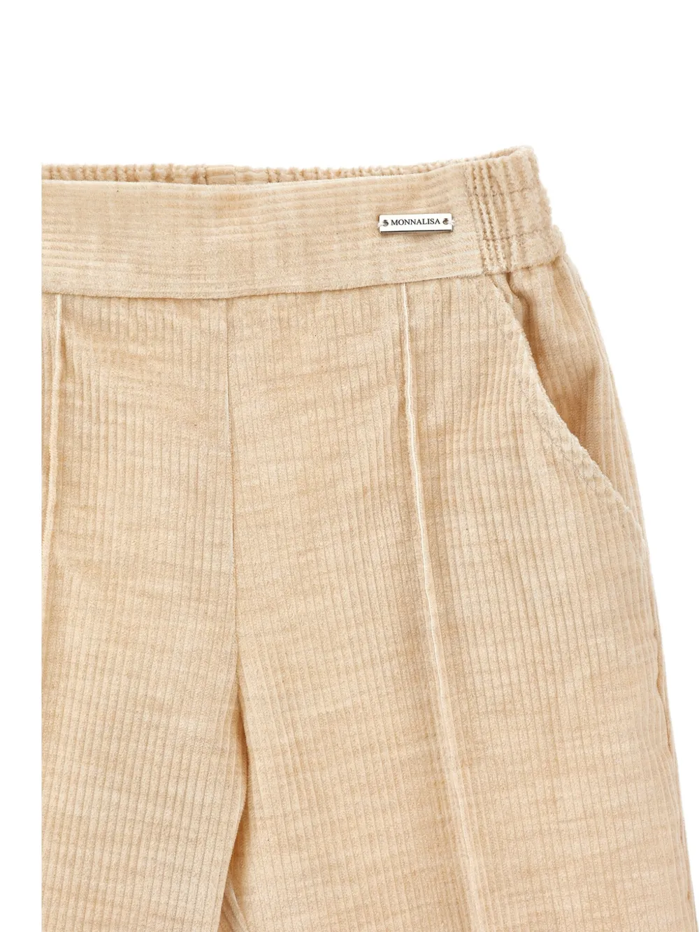 Monnalisa Ribfluwelen broek Beige