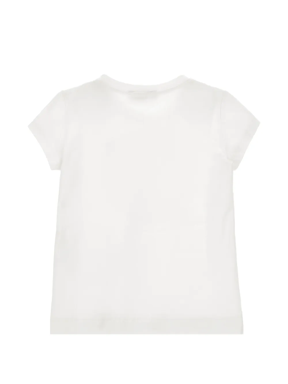 Monnalisa T-shirt verfraaid met kristallen en bloemen-print Wit