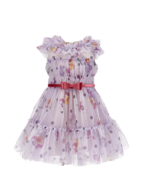 Monnalisa vestido con volantes y estampado floral