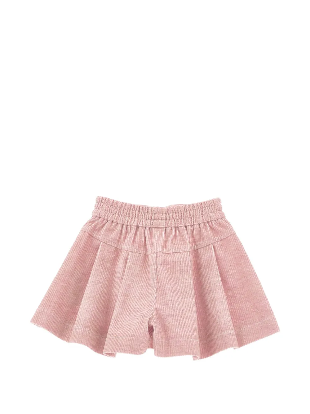 Monnalisa Ribfluwelen geplooide shorts Roze