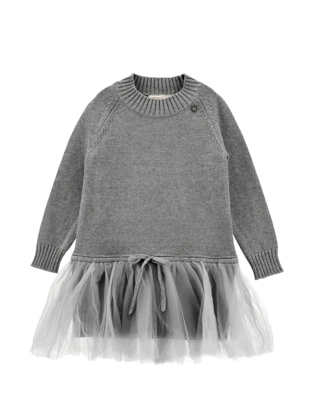 Monnalisa ruffled-skirt knitted dress - Grigio