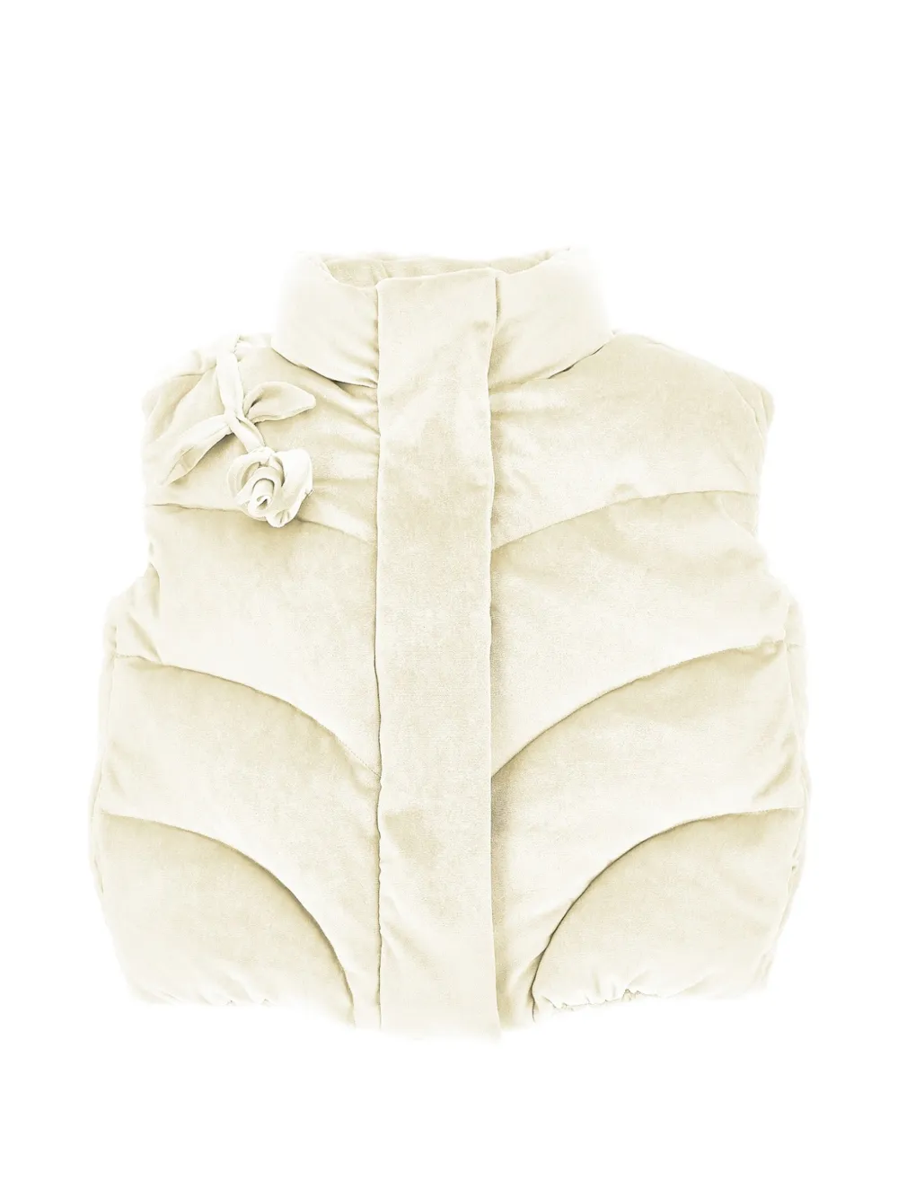 Monnalisa Gilet con applicazione a fiori - Toni neutri