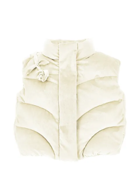Monnalisa floral-appliqué quilted gilet