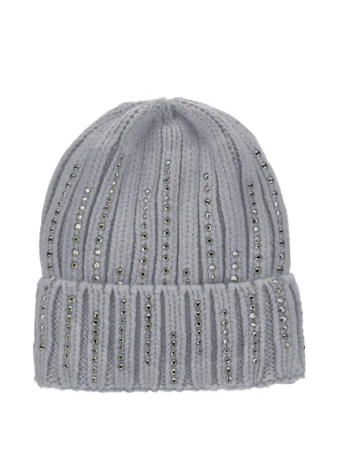 Monnalisa crystal-embellished ribbed beanie hat