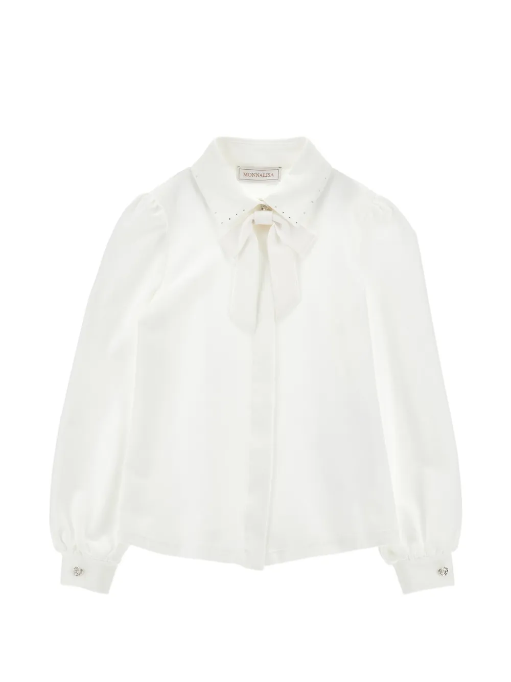 Monnalisa Shirt verfraaid met kristallen Wit
