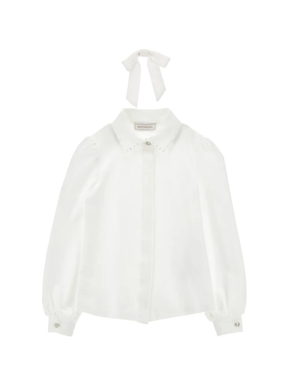 Monnalisa Blusa con cristalli - Bianco