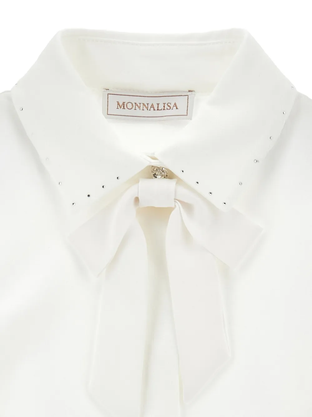 Monnalisa Shirt verfraaid met kristallen Wit