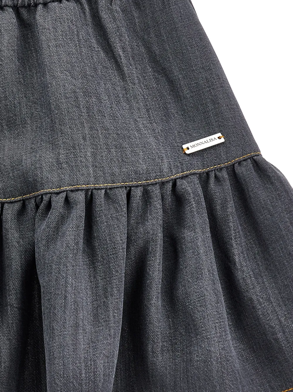 Monnalisa Denim rok met ruches Grijs