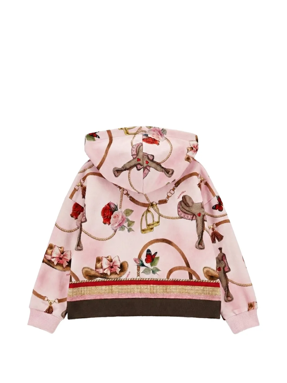 Monnalisa Hoodie met rits en print Roze