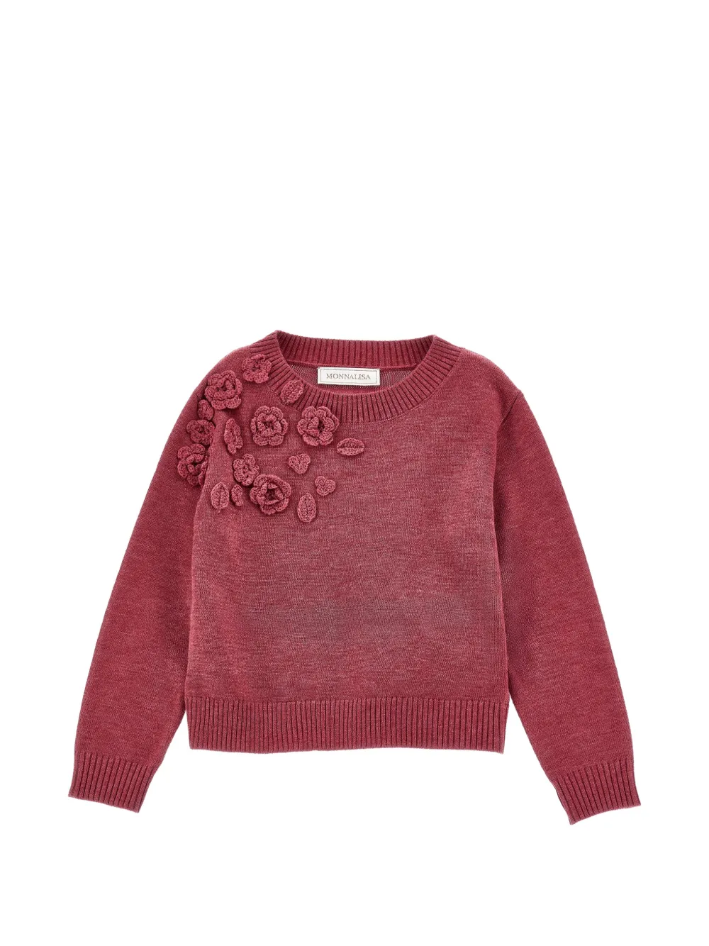 Monnalisa Maglione con applicazione a fiori - Rosso