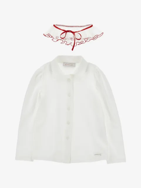 Monnalisa ruffled-collar long-sleeve shirt