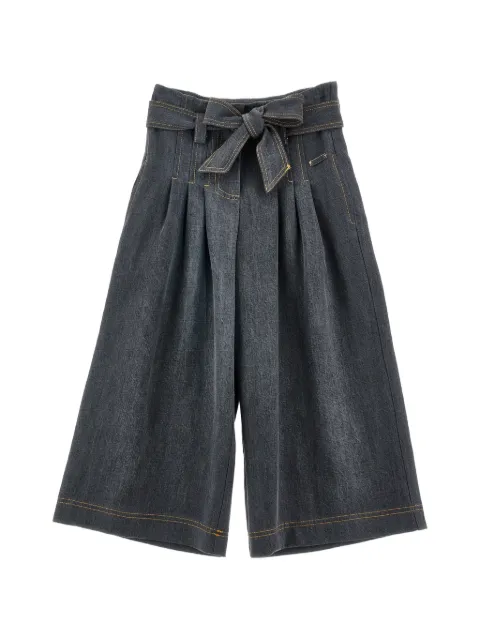Monnalisa belted pleated trousers