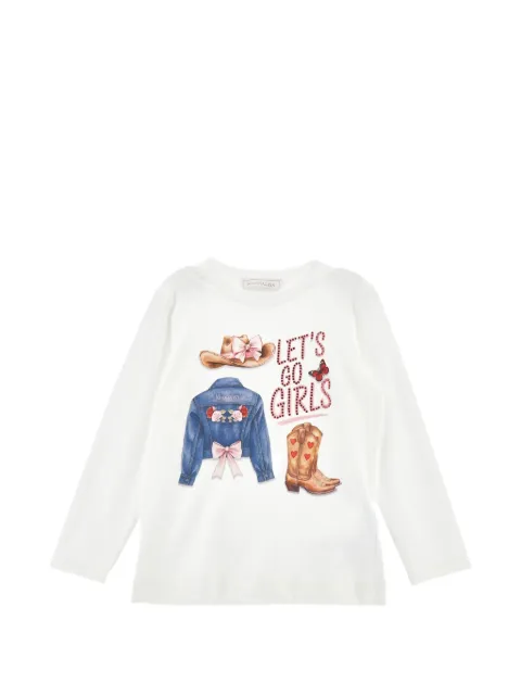 Monnalisa langærmet T-shirt med grafisk tryk