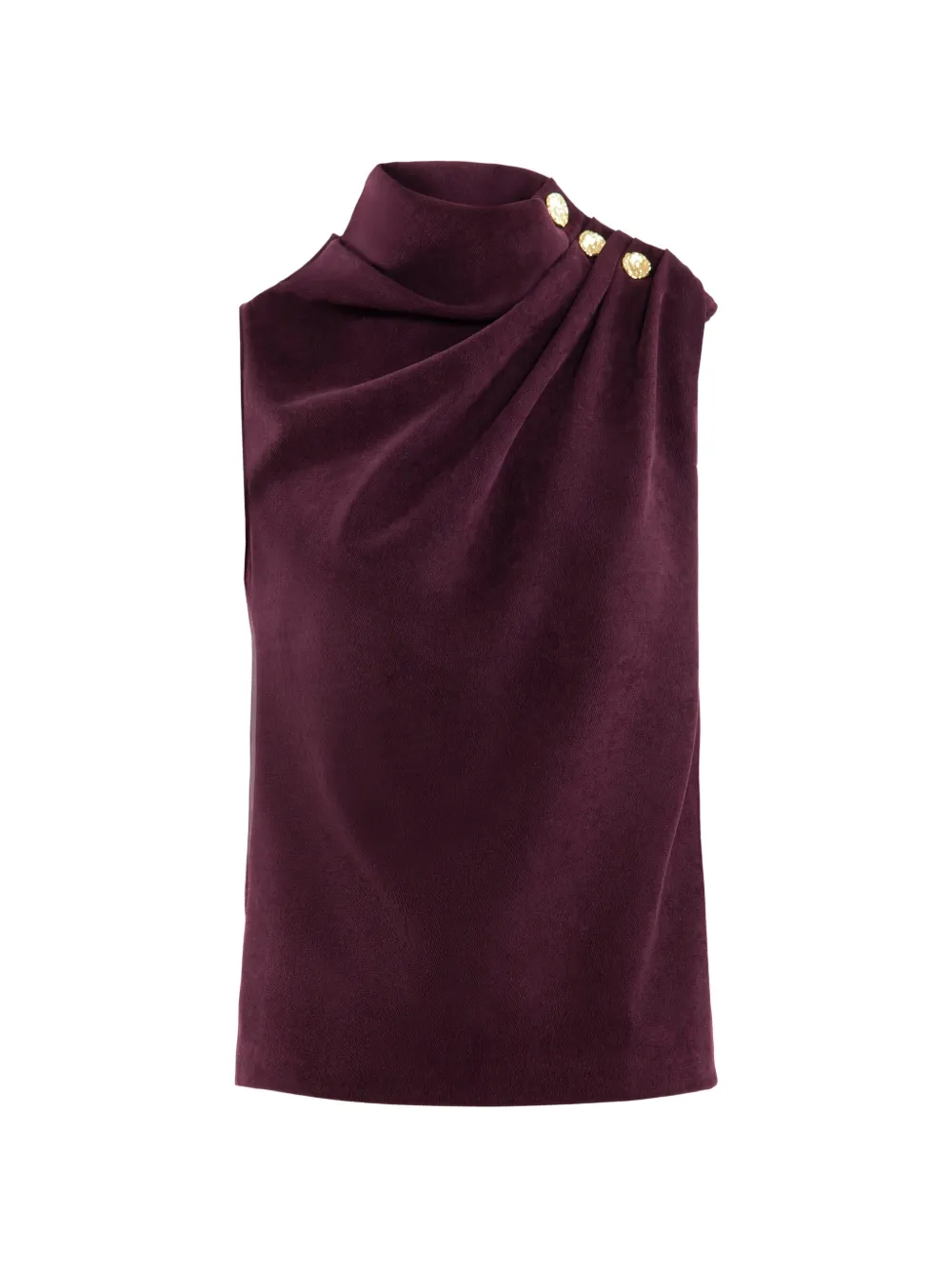 Saiid Kobeisy button-embellished pleated top - Viola