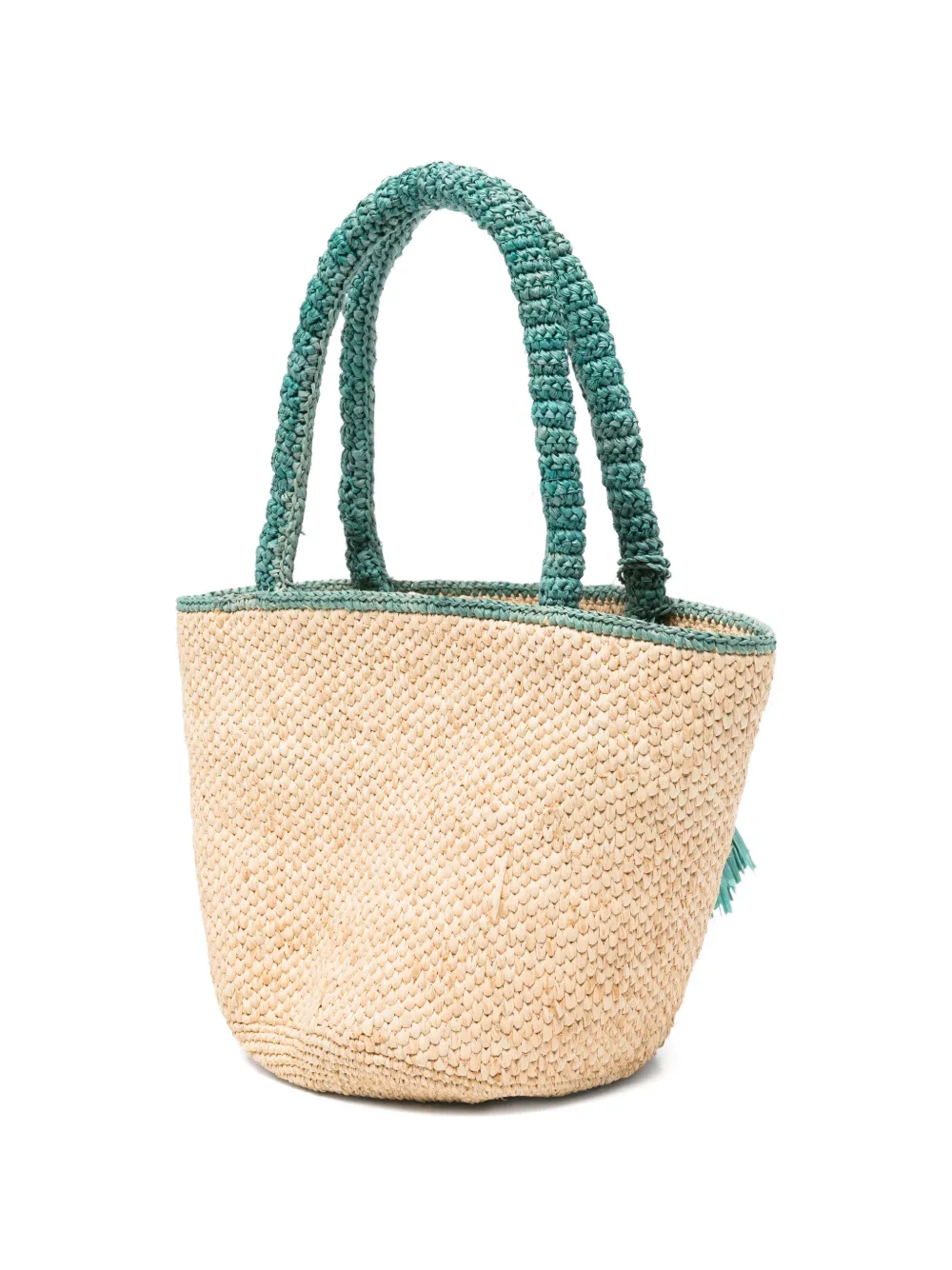 MC2 Saint Barth Marcy geweven raffia shopper Beige