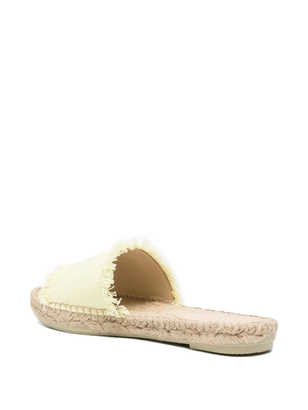 MC2 Saint Barth Luz Fringe sandalen met geborduurd logo Geel