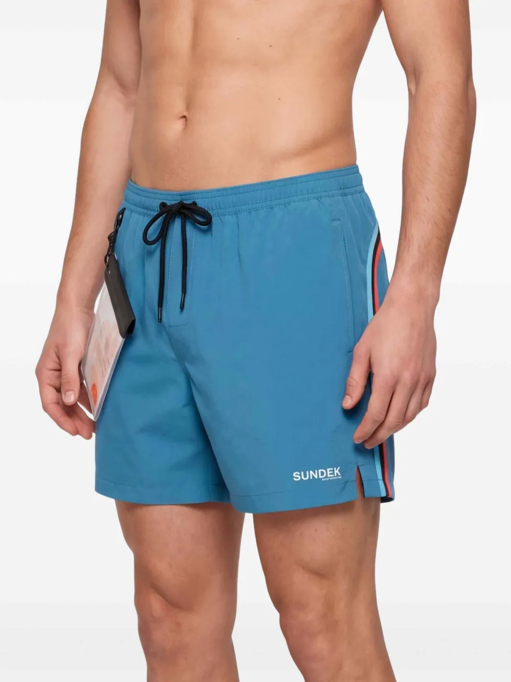Sundek Zwembroek met logoprint Blauw