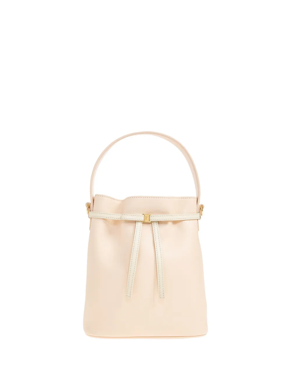 Ferragamo mini leather bow-detail bucket bag - Neutrals