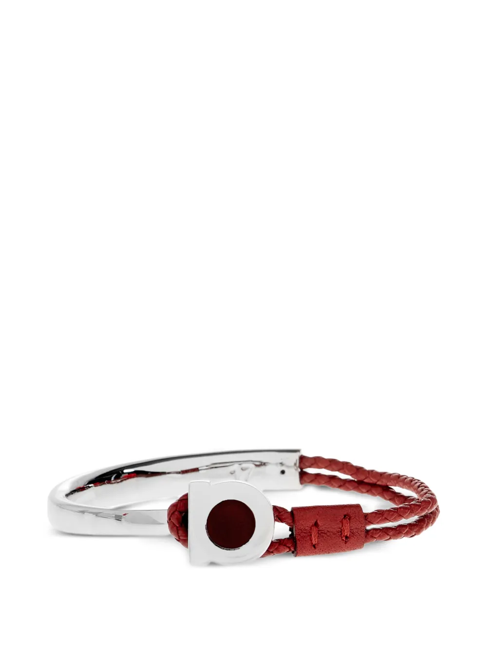 Ferragamo Gancini braided-leather bracelet - Argento