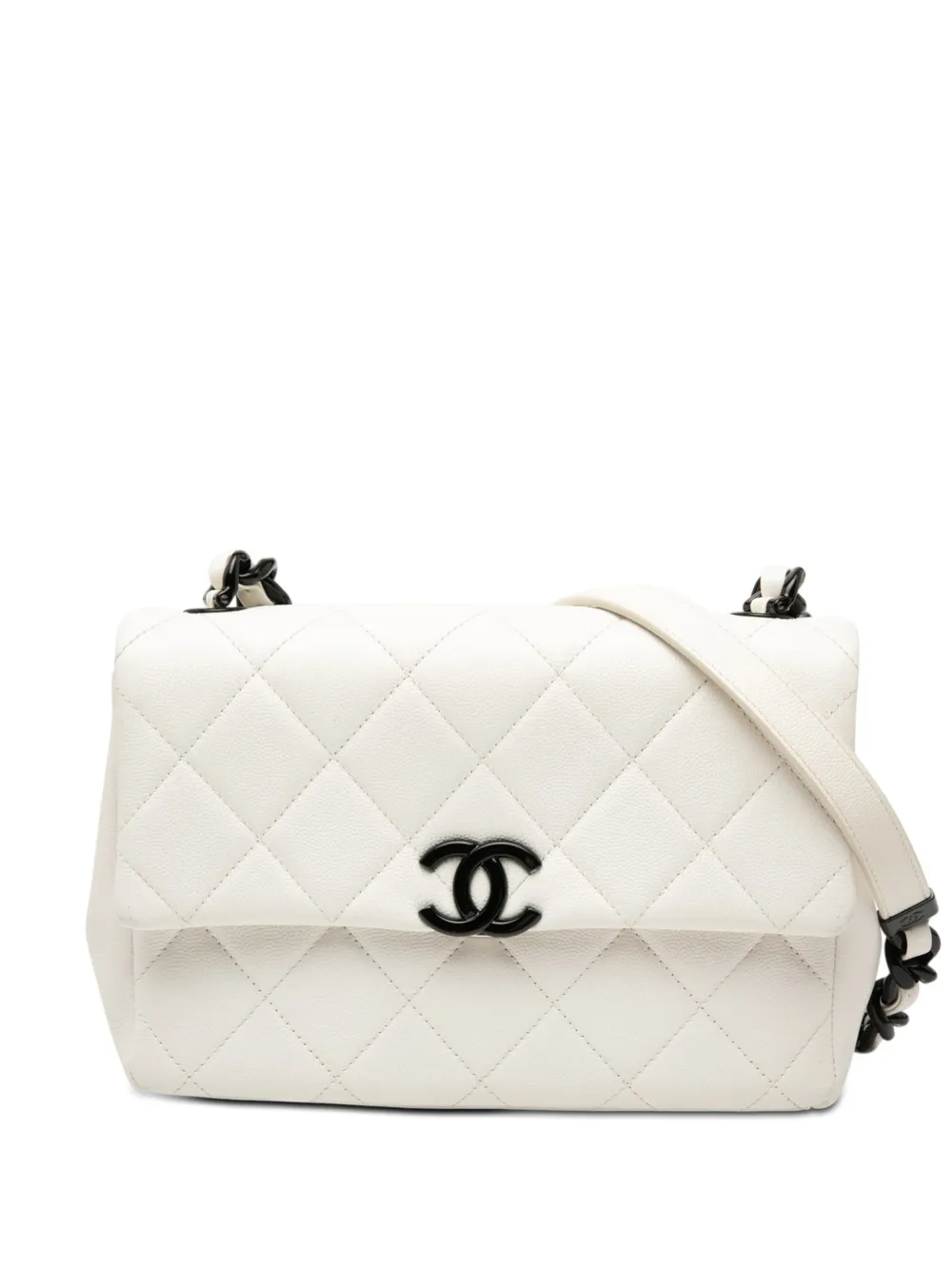 CHANEL Pre-Owned 2021 Medium Quilted Caviar My Everything Flap crossbody bag - Bianco