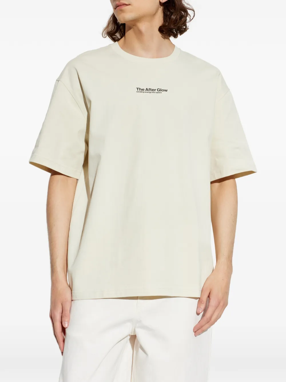 SAMSOE Sauni T-shirt met grafische print Beige
