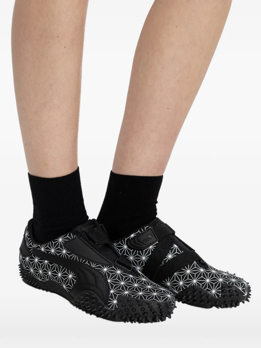 PUMA Mostro Sashiko geometric-print touch-strap sneakers Zwart