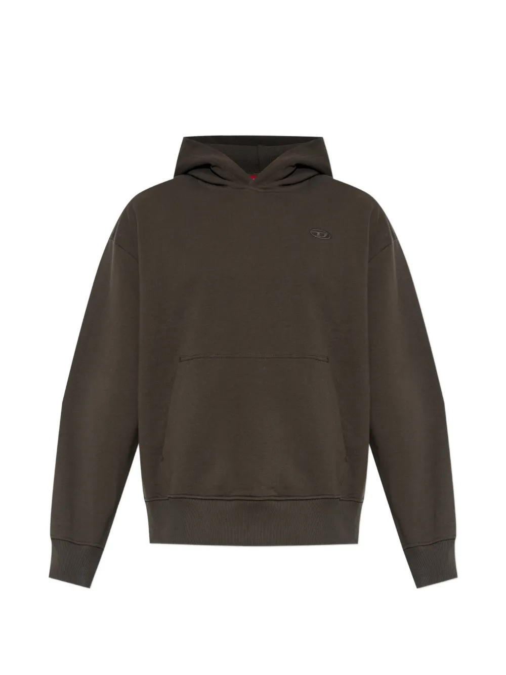 Diesel logo-embroidered hoodie - Braun