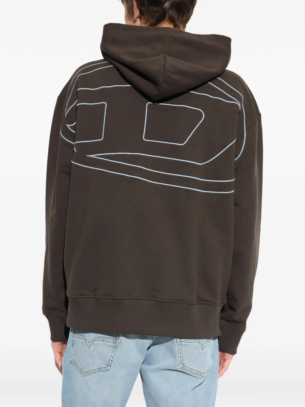Diesel Hoodie met geborduurd logo Bruin