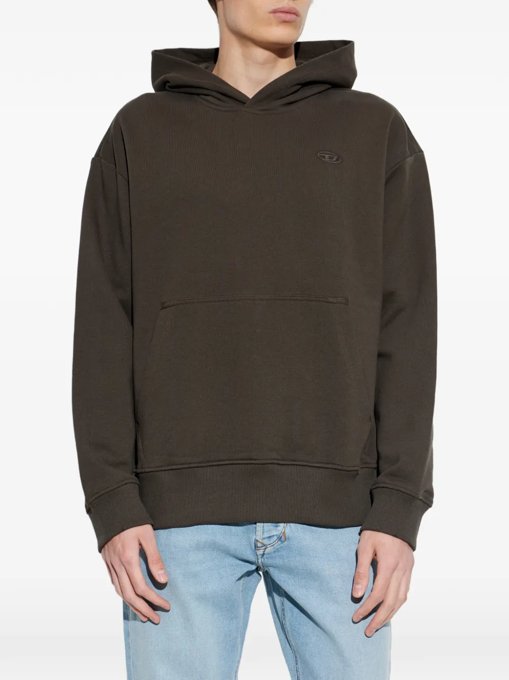 Diesel Hoodie met geborduurd logo Bruin