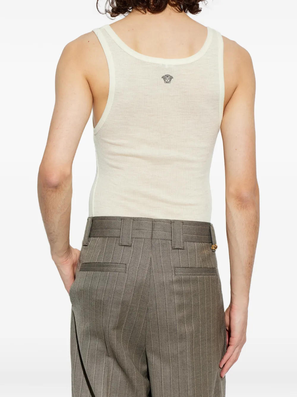 Versace Tanktop met Medusa-logo Beige