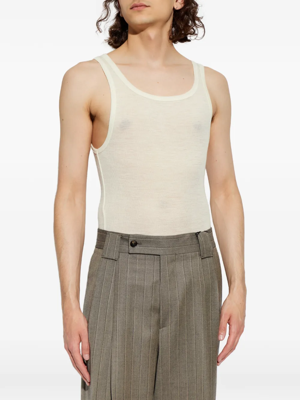 Versace Tanktop met Medusa-logo Beige