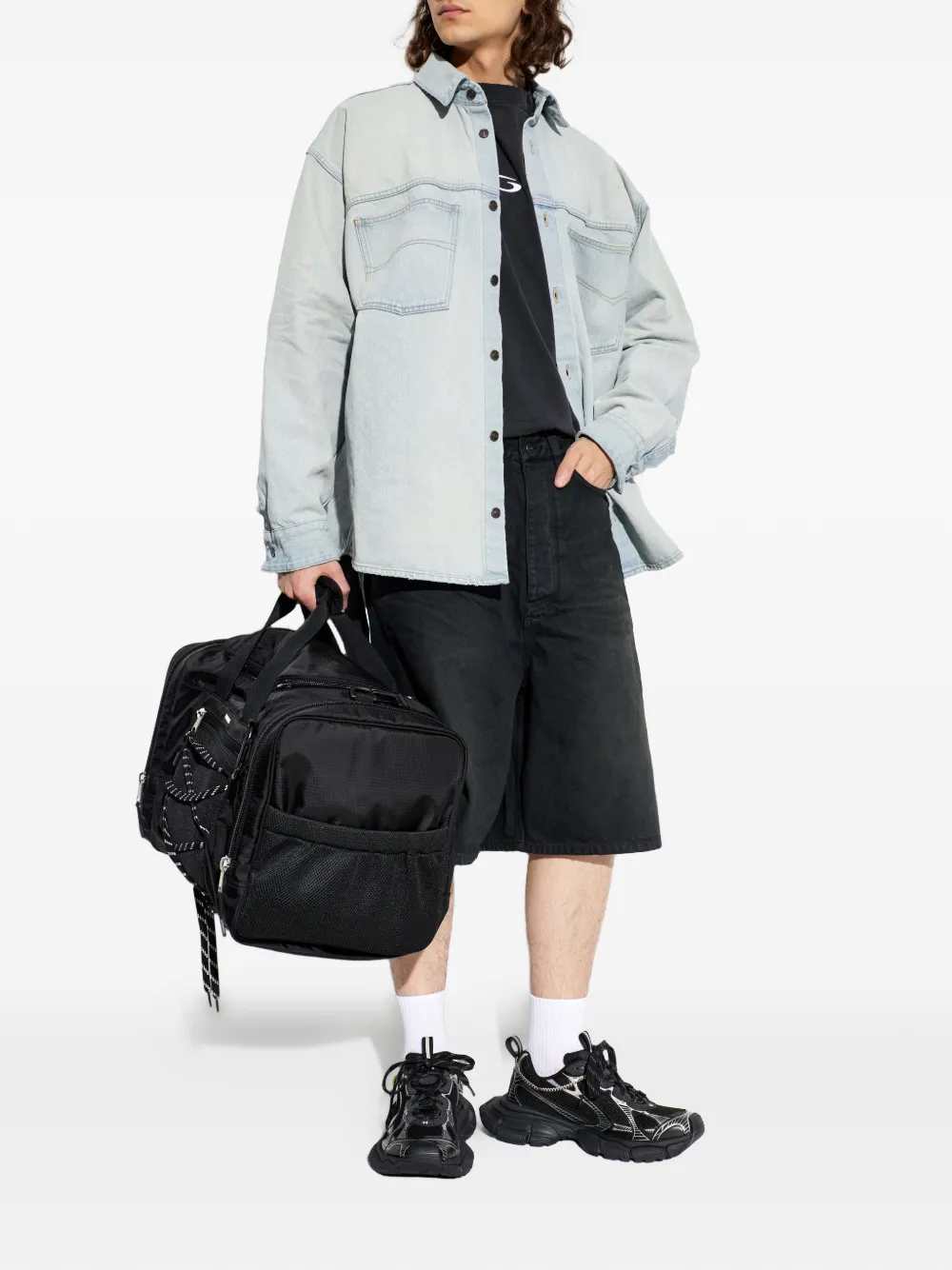 Balenciaga 3XL mesh sneakers verfraaid met bedel Zwart