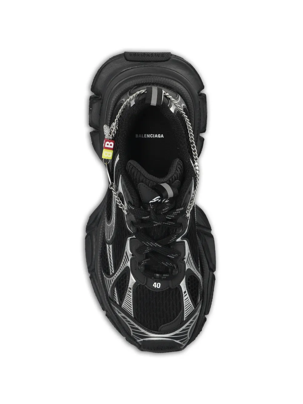 Balenciaga 3XL mesh sneakers verfraaid met bedel Zwart