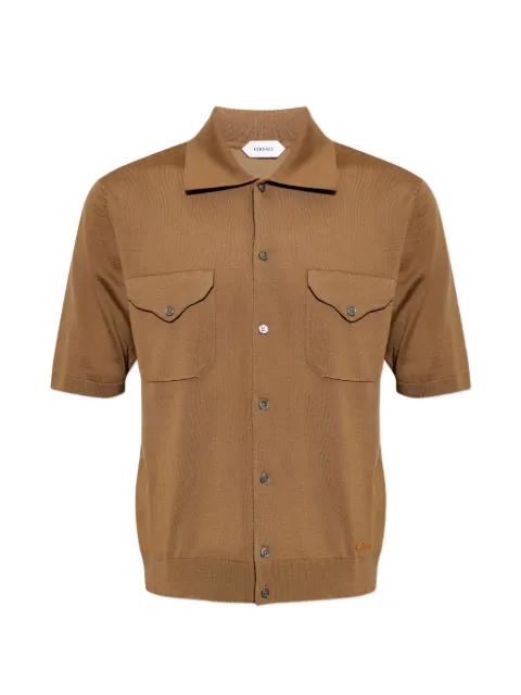 Versace short-sleeved button-up sweater