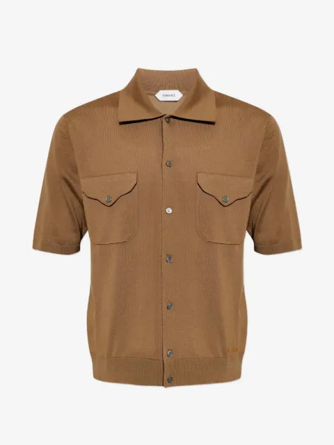 Versace short-sleeved button-up sweater