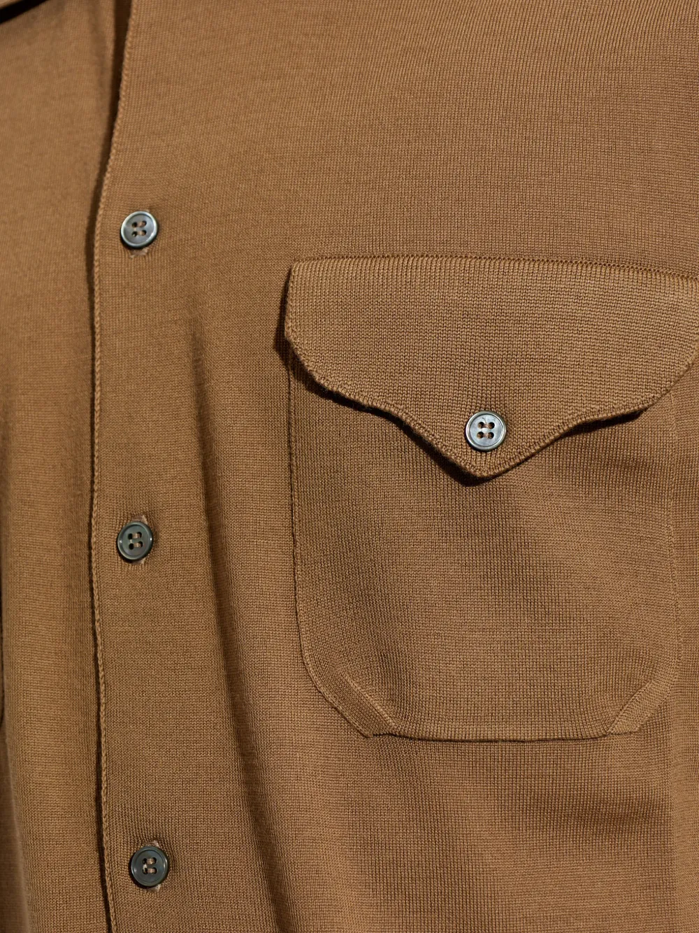 Versace Button-up trui met korte mouwen Bruin