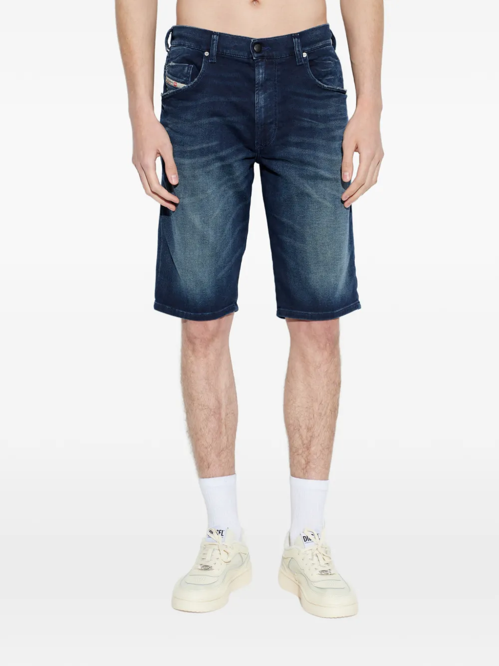 Diesel D-Krooley-Short-Bw denim shorts met vervaagd effect Blauw