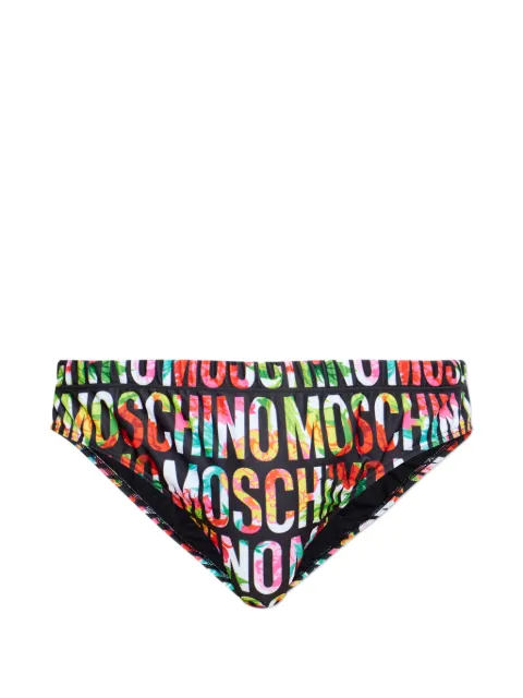Moschino logo-print floral-pattern swim briefs