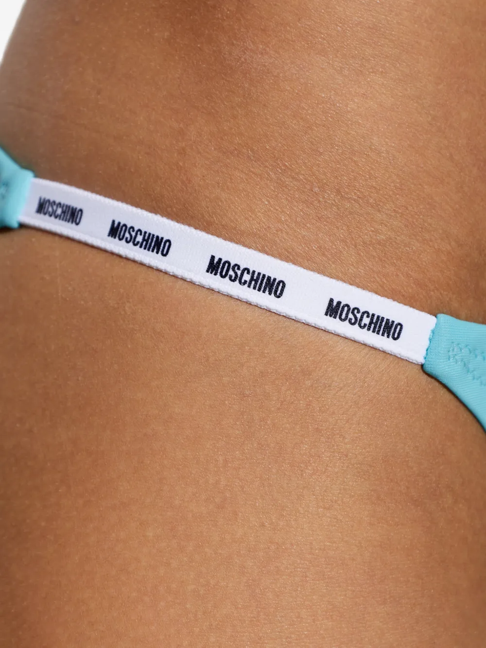 Moschino Bikinislip met logo Blauw