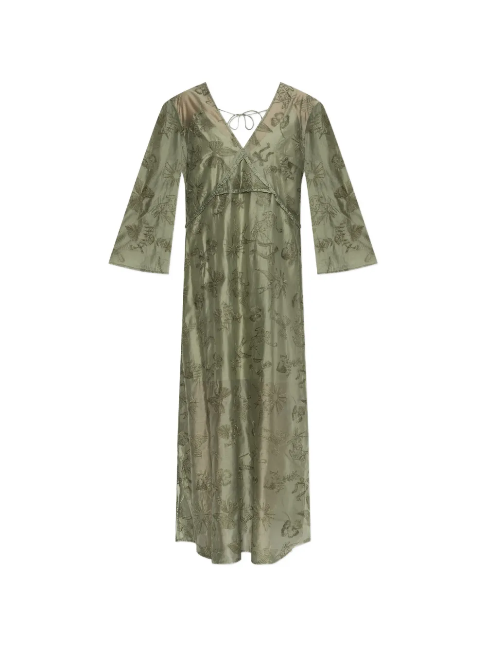 MUNTHE Boris embroidered maxi dress - Green