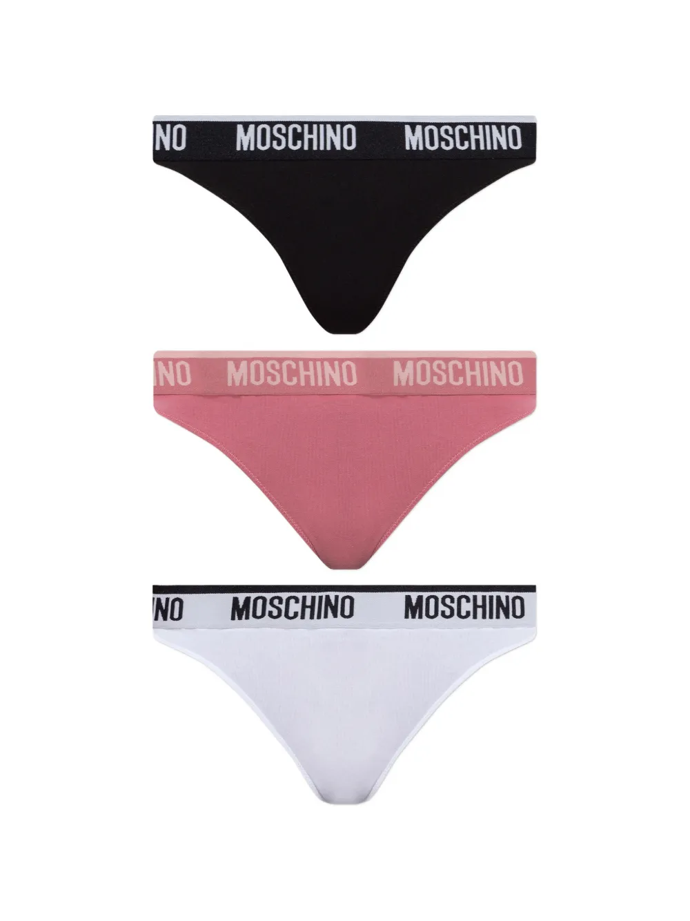Moschino logo-waistband thongs (set of three) - Schwarz
