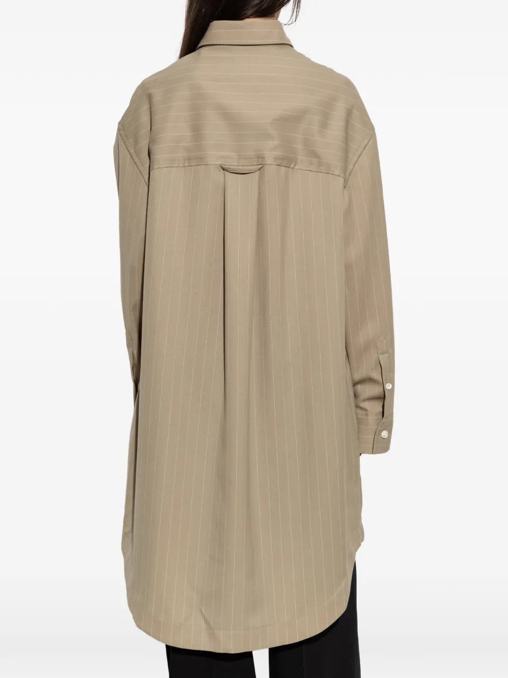 AMI Paris Blousejurk met krijtstreep Beige