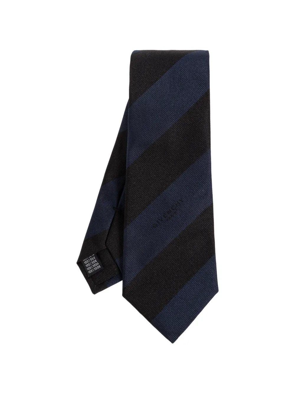 Givenchy diagonal-stripe logo-embroidered silk tie - Blu