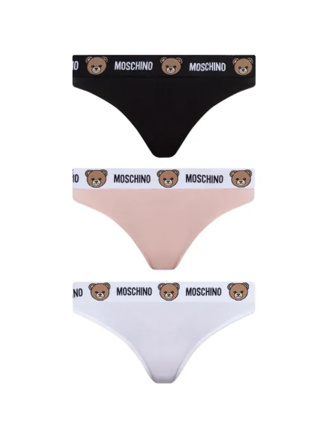 Moschino set de tres tangas con motivo Teddy Bear