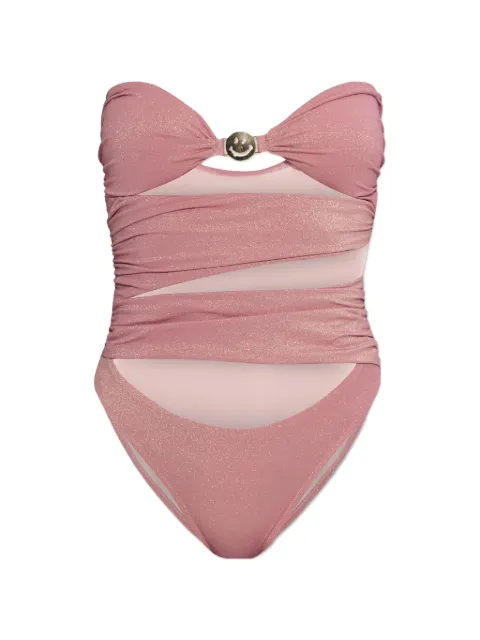 Moschino Smiley cut-out one-piece swimsuit